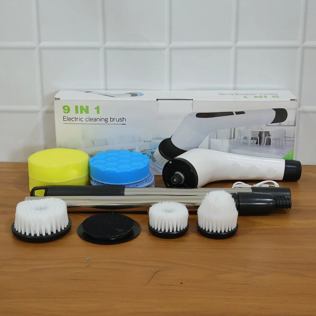 9 in 1 Electric Spin Scrubber (1 Set) | Powerful Cleaning, Less Effort