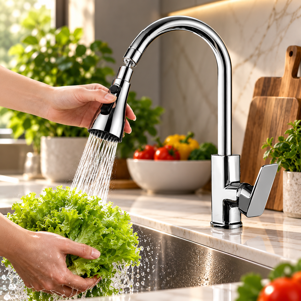 Kitchen Faucet 3 function Pull Down Sink Sprayer (1 Pc) | 3 Functions | More Control | Less Mess