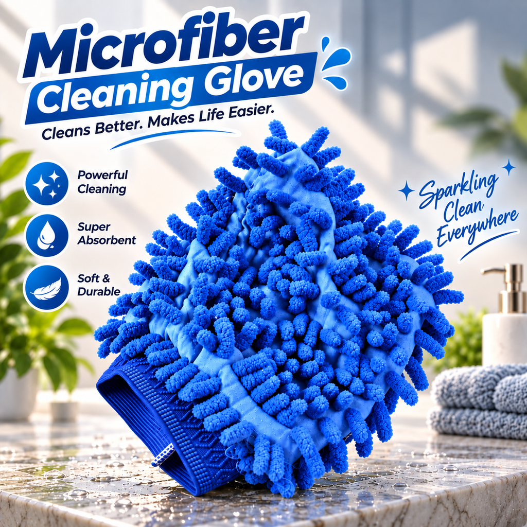 Microfiber Wash Mitt / Multipurpose Cleaning Glove for Effortless & Deep Cleaning (1 Pc)