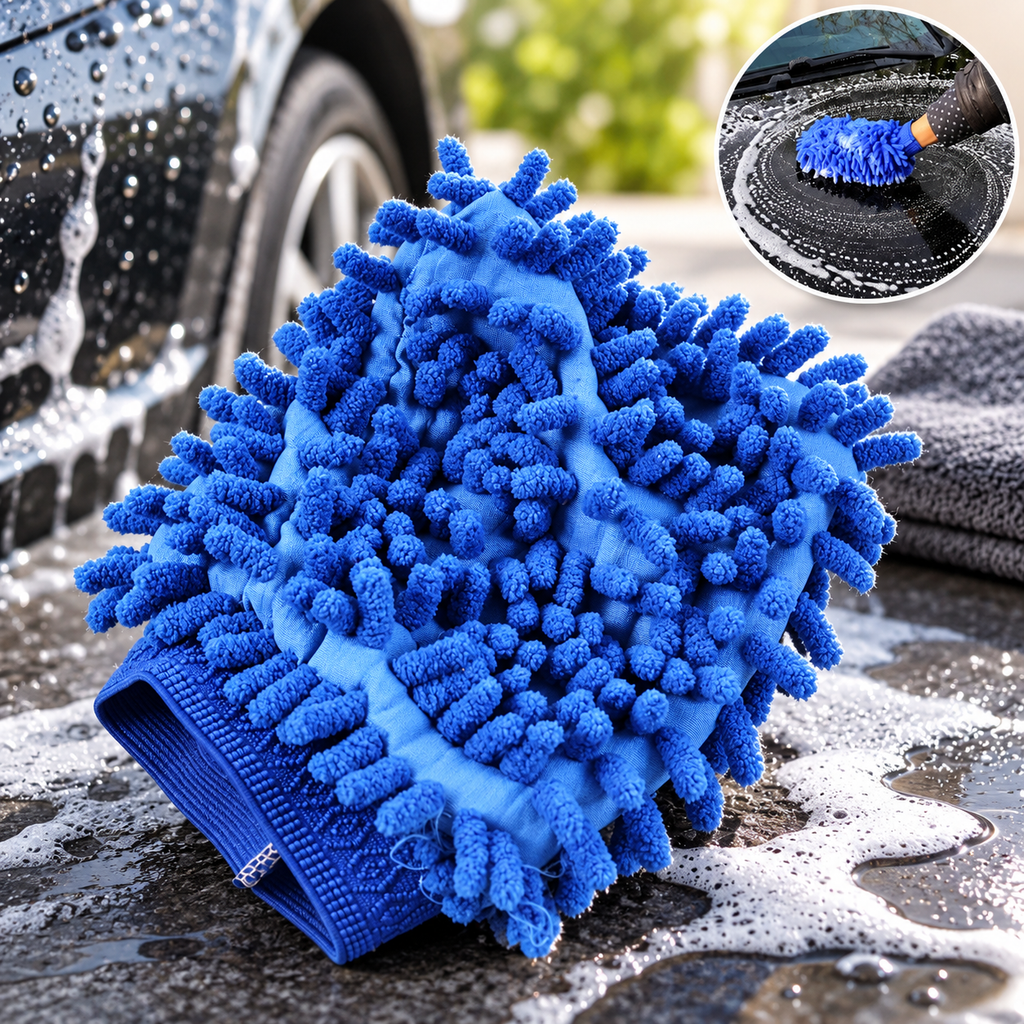 Microfiber Wash Mitt / Multipurpose Cleaning Glove for Effortless & Deep Cleaning (1 Pc)