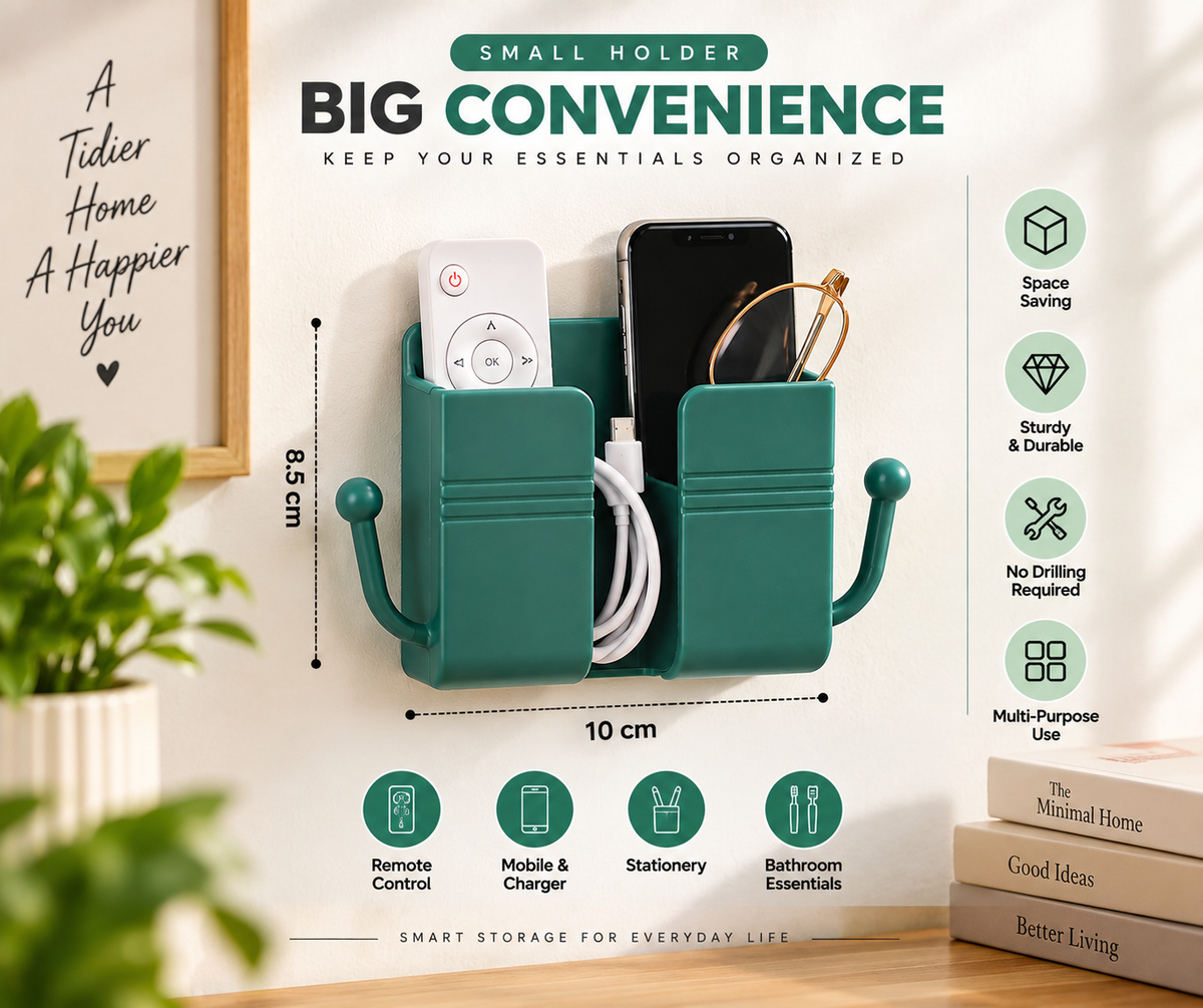 Wallmount Mobile Stand With Hook Design The Perfect Hanging Support For Mobile, Clothes & Everyday Stuff