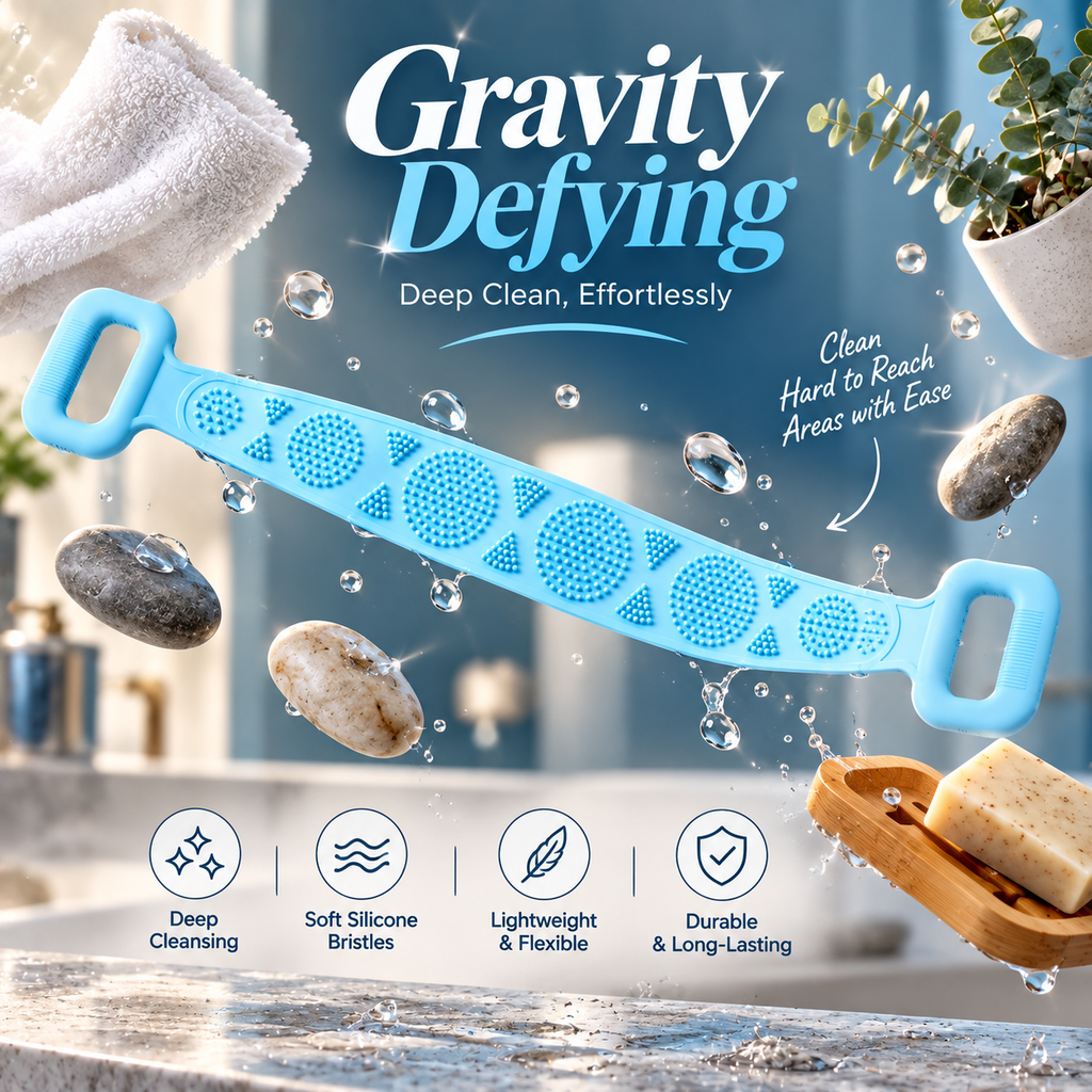 Long Silicone Body Back Scrubber Belt For Bath (1 Pc)