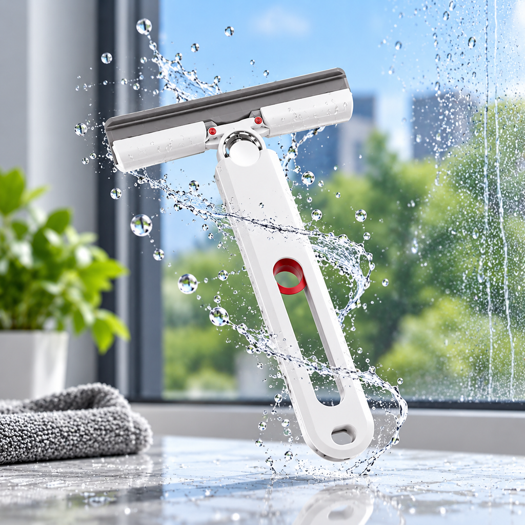 Premium 2 in 1 Window Car Windshield Wiper (1 Pc) | Streak Free Glass Cleaning, Water & Dust Remover | Easy Grip Multi Surface Cleaning Tool