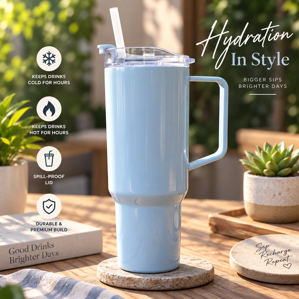 Sipline Mega Tumbler 1800 ML (Approx) | Big Sip, Easy Carry & Stay Hydrated All Day